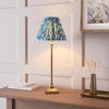 Lille Table Lamp in Antique Brass with Marlin Blue 25cm Ikat Shade