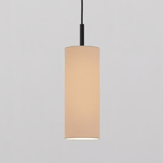 Pendant in Matt Black with Tube 135 Pendant Shade in Oyster