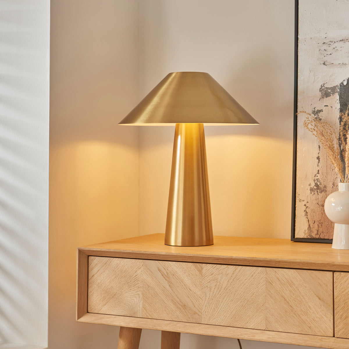 Isak Table Lamp in Brushed Aged Brass