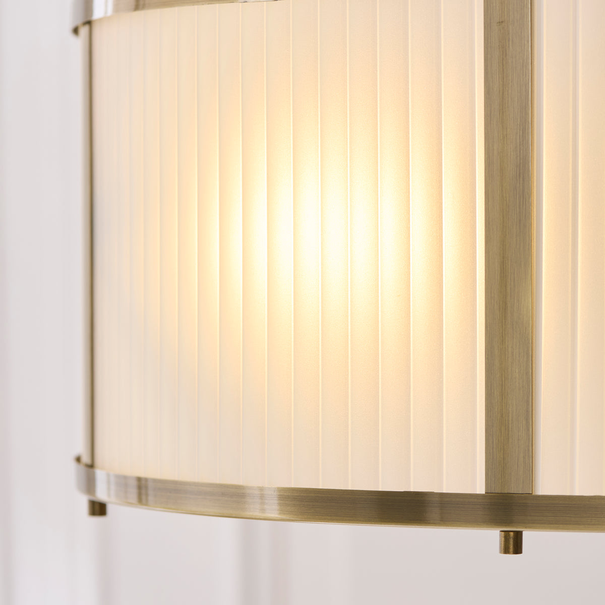 Ridgeton Pendant Light in Antique Brass & Frosted Ribbed Glass
