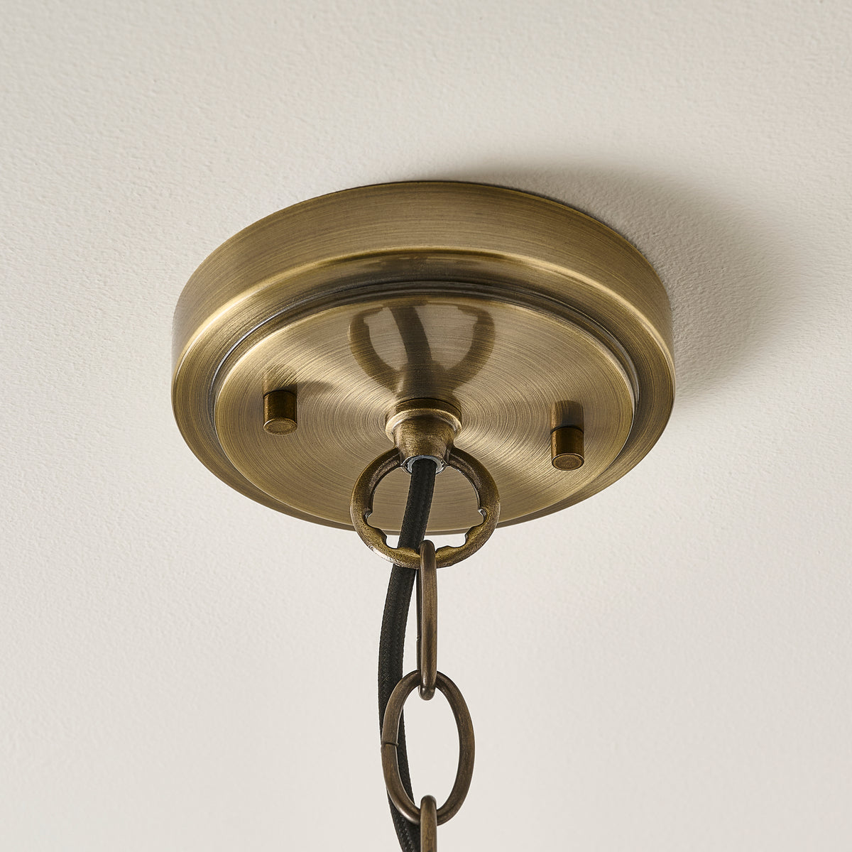 Hebden Single Drop Pendant in Antique Brass with Clear Glass