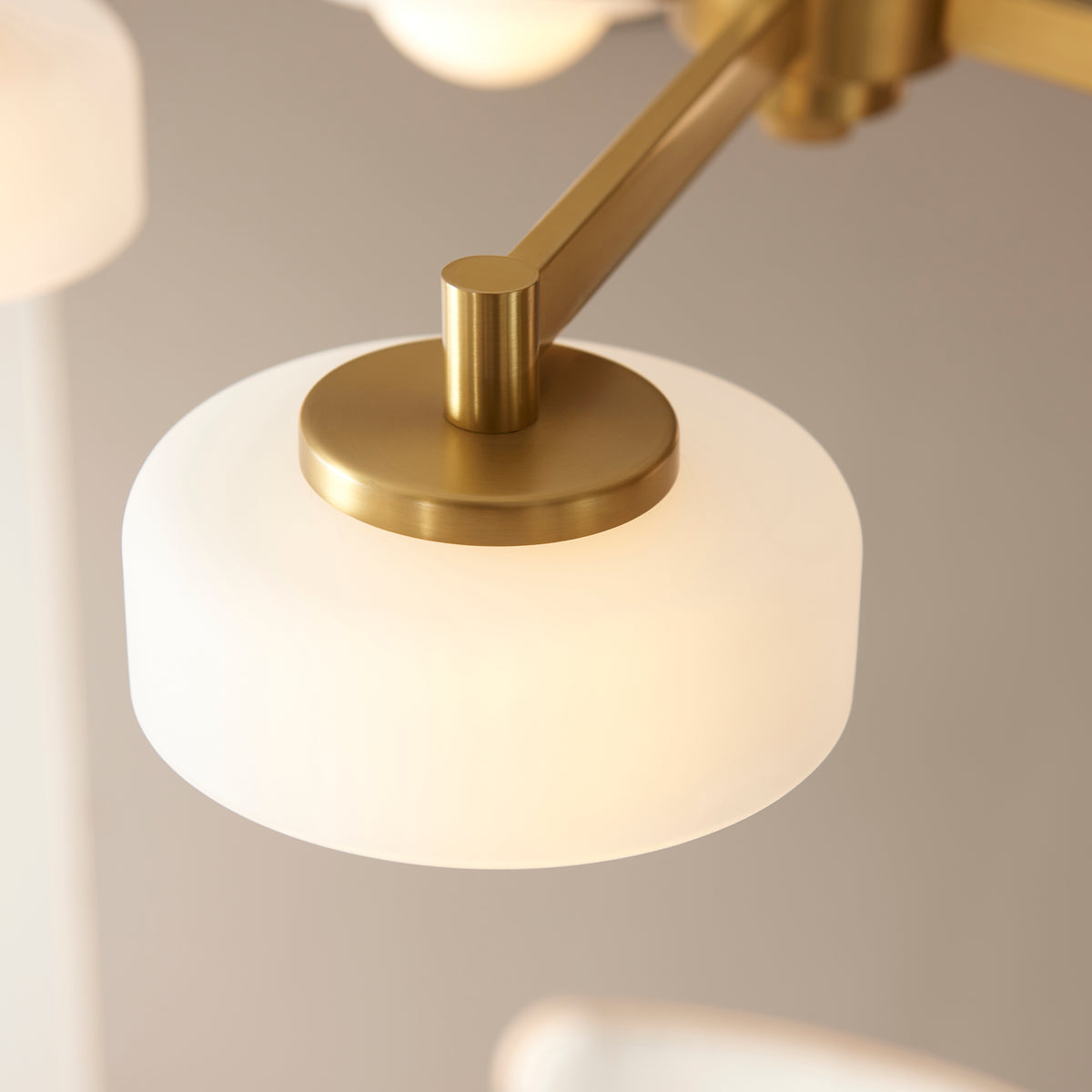 Boss Pendant in Brushed Aged Brass with Matt Opal Glass Shades