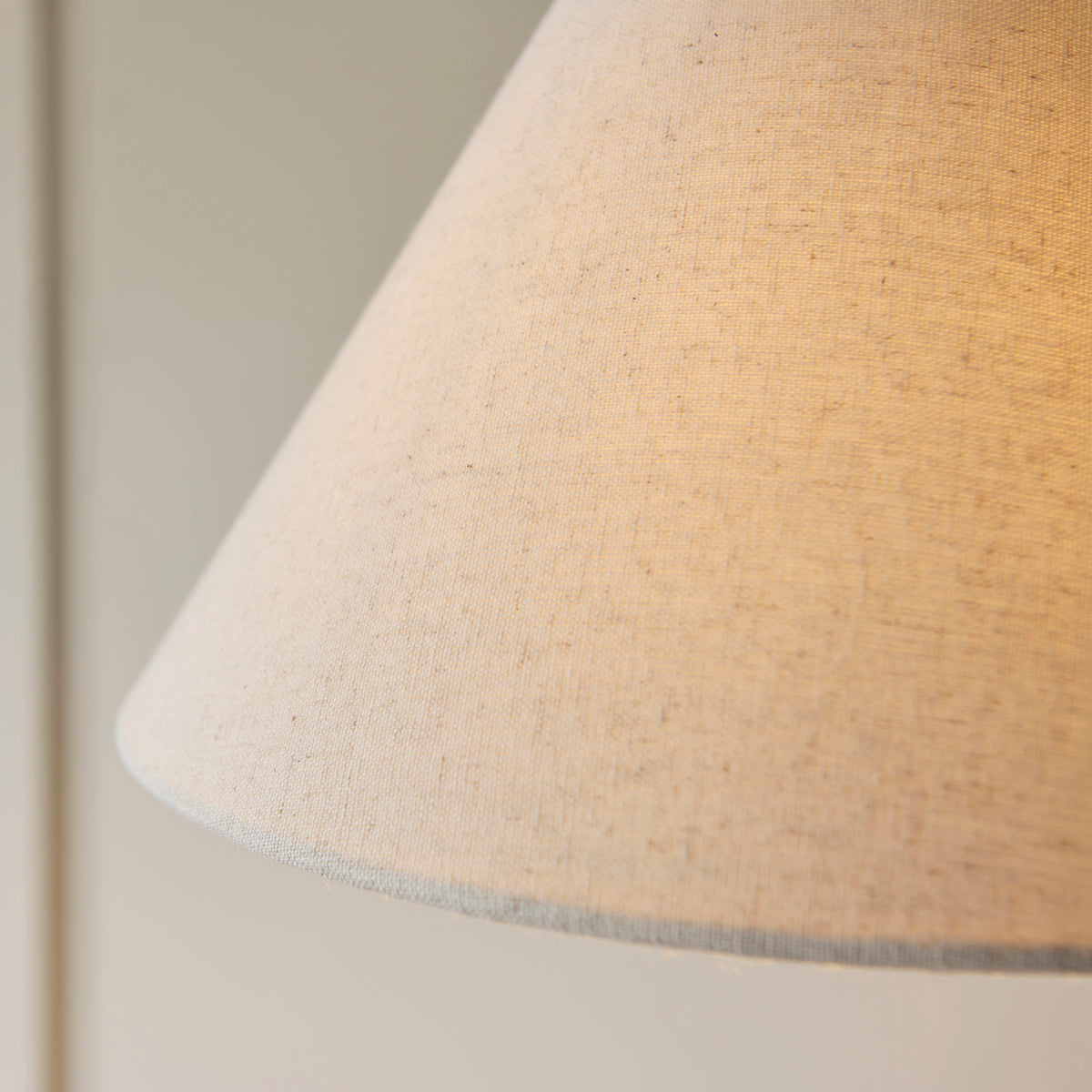 Wallbridge Floor Lamp in Brushed Aged Brass with Natural Linen Shade