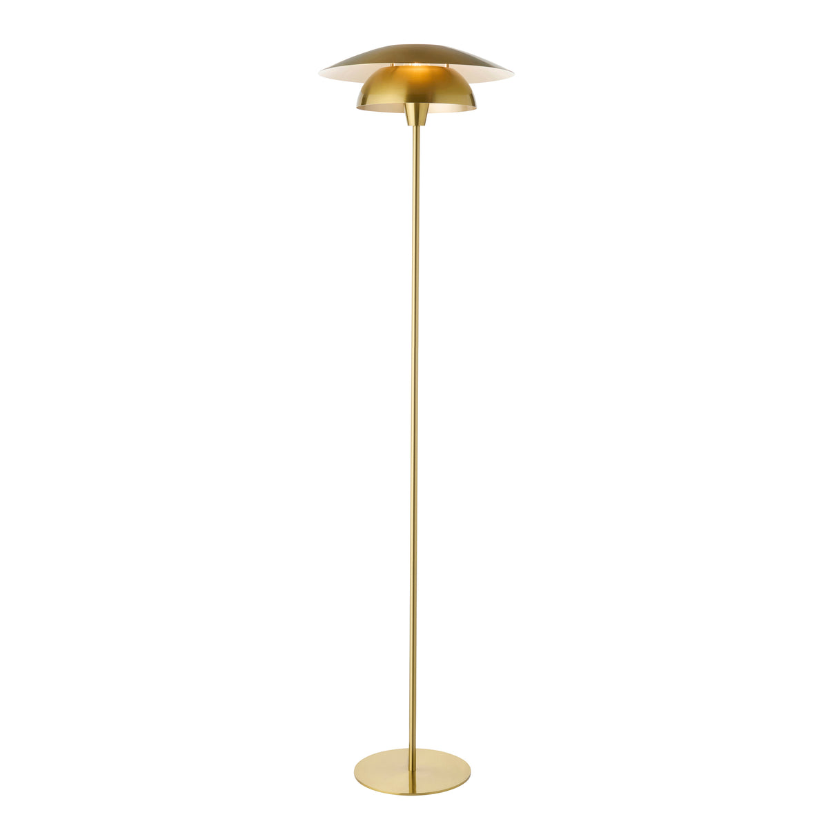 Lyon Floor Lamp with Satin Brass Metalwork