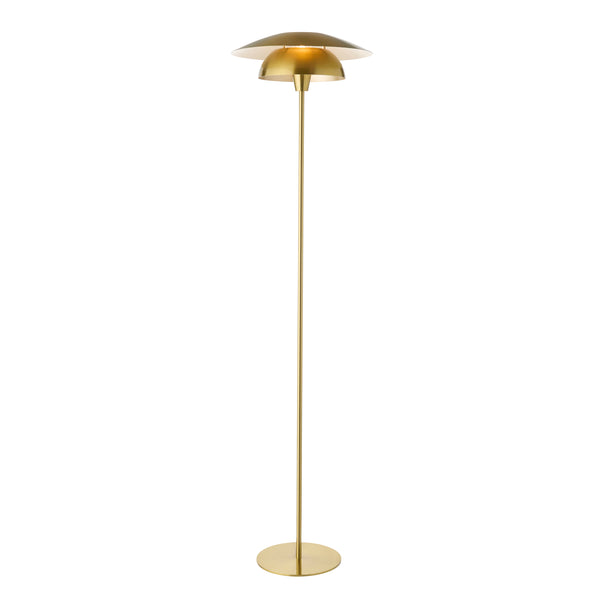 Lyon Floor Lamp with Satin Brass Metalwork