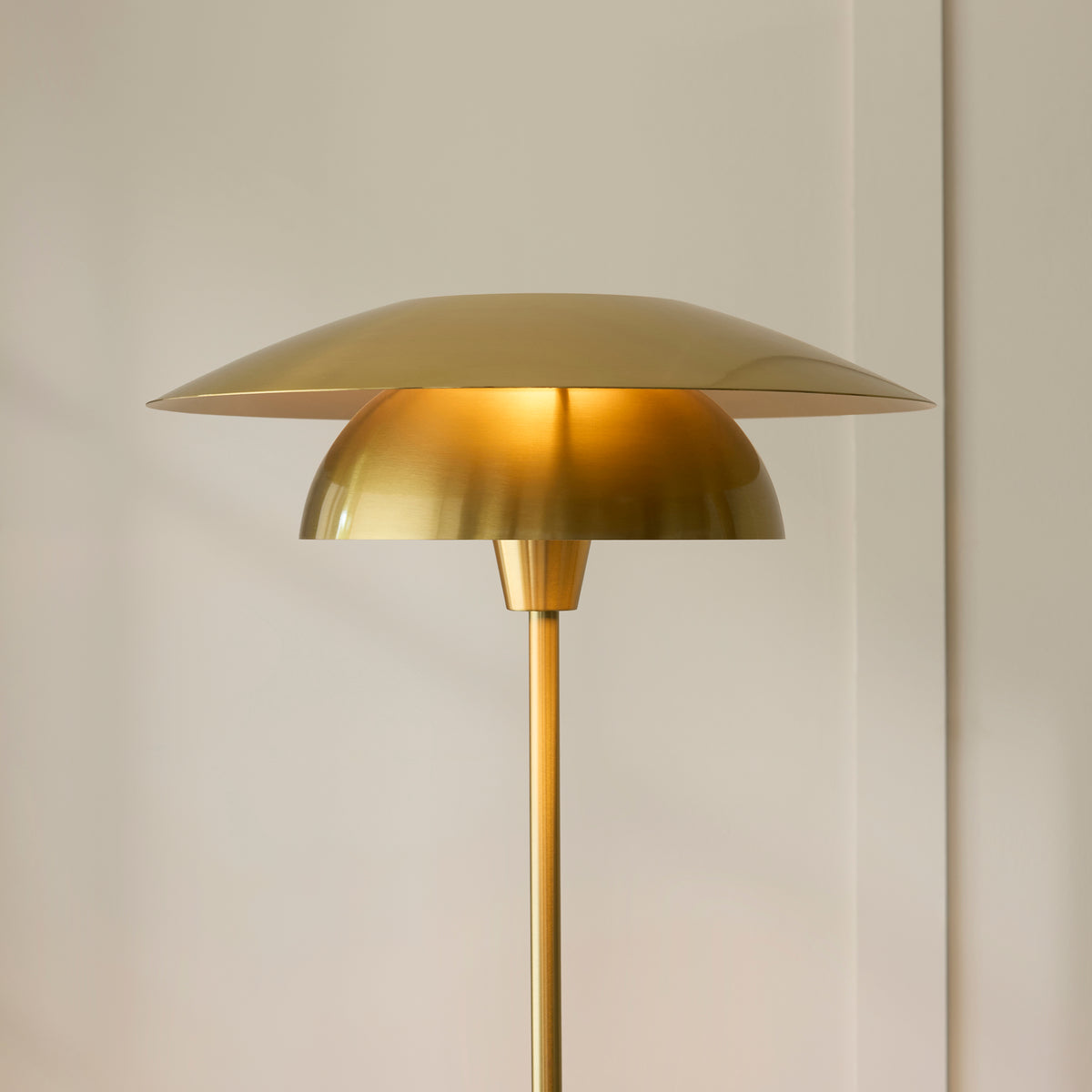 Lyon Floor Lamp with Satin Brass Metalwork