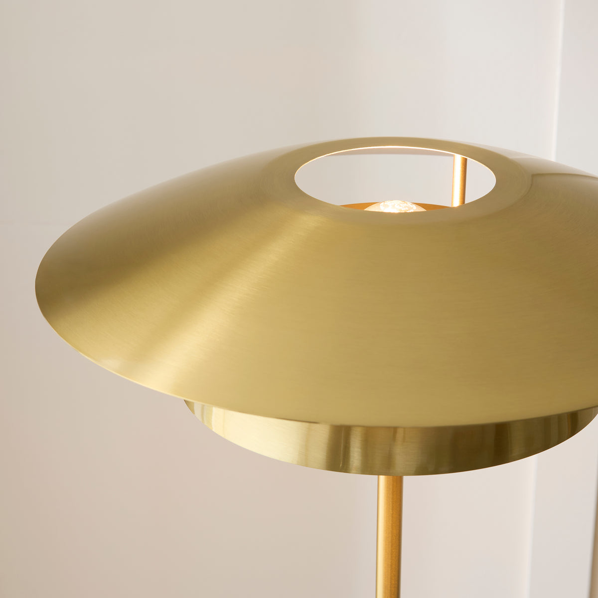 Lyon Floor Lamp with Satin Brass Metalwork