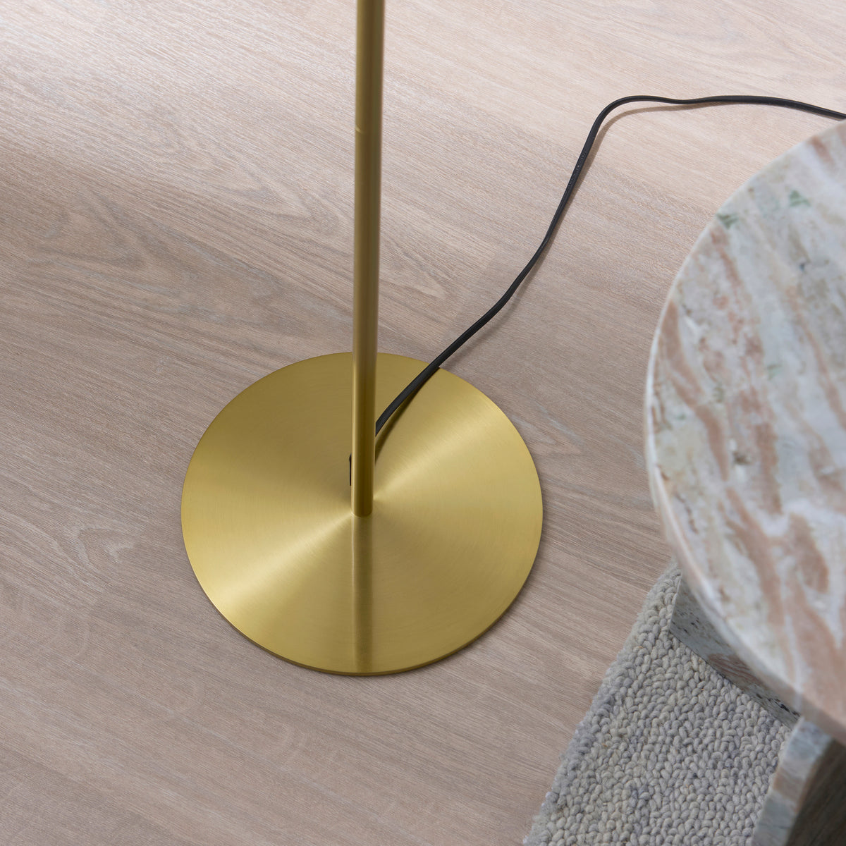 Lyon Floor Lamp with Satin Brass Metalwork