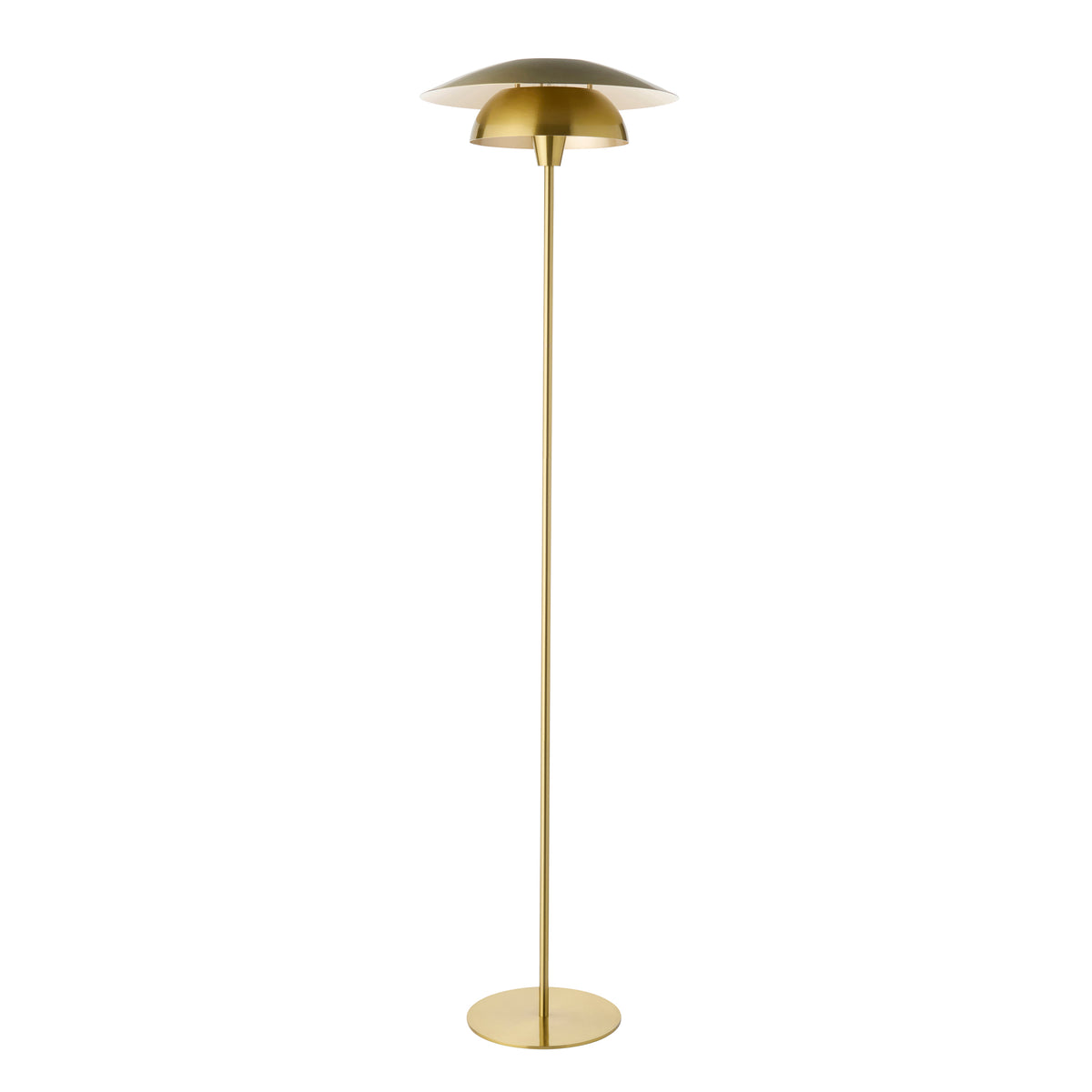 Lyon Floor Lamp with Satin Brass Metalwork