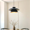 Lyon Single Drop Pendant in Matt Black Shade with Inner Painted Satin Brass