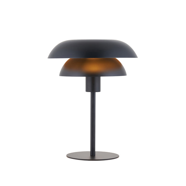 Lyon Table Light in Matt Black Shade with Inner Painted Satin Brass