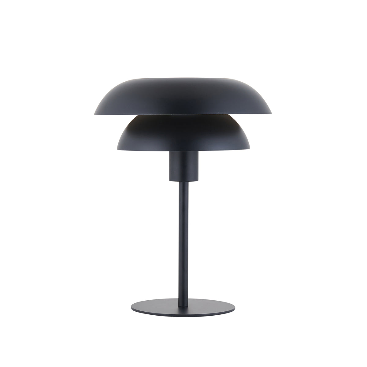 Lyon Table Light in Matt Black Shade with Inner Painted Satin Brass