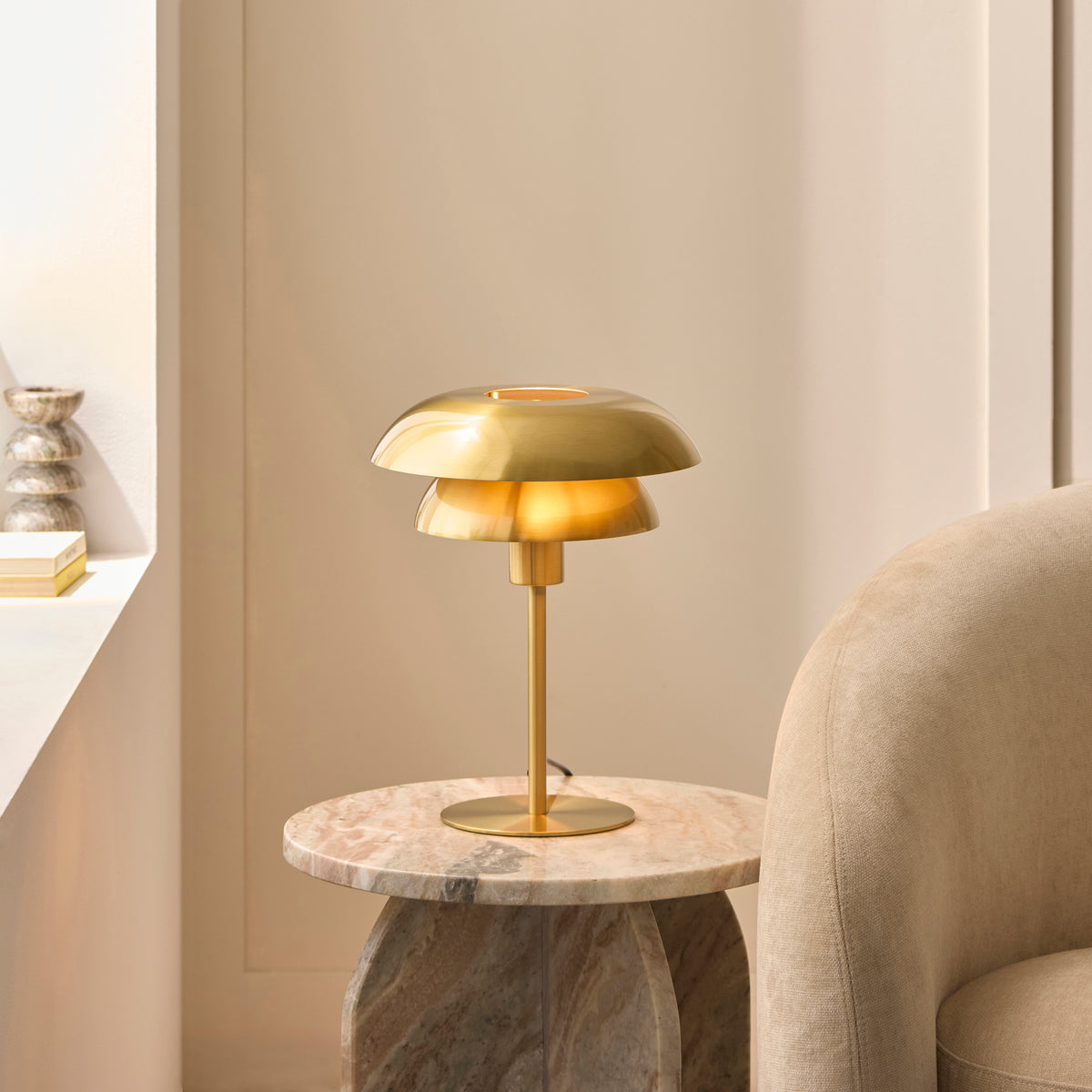 Lyon Table Light with Satin Brass Metalwork