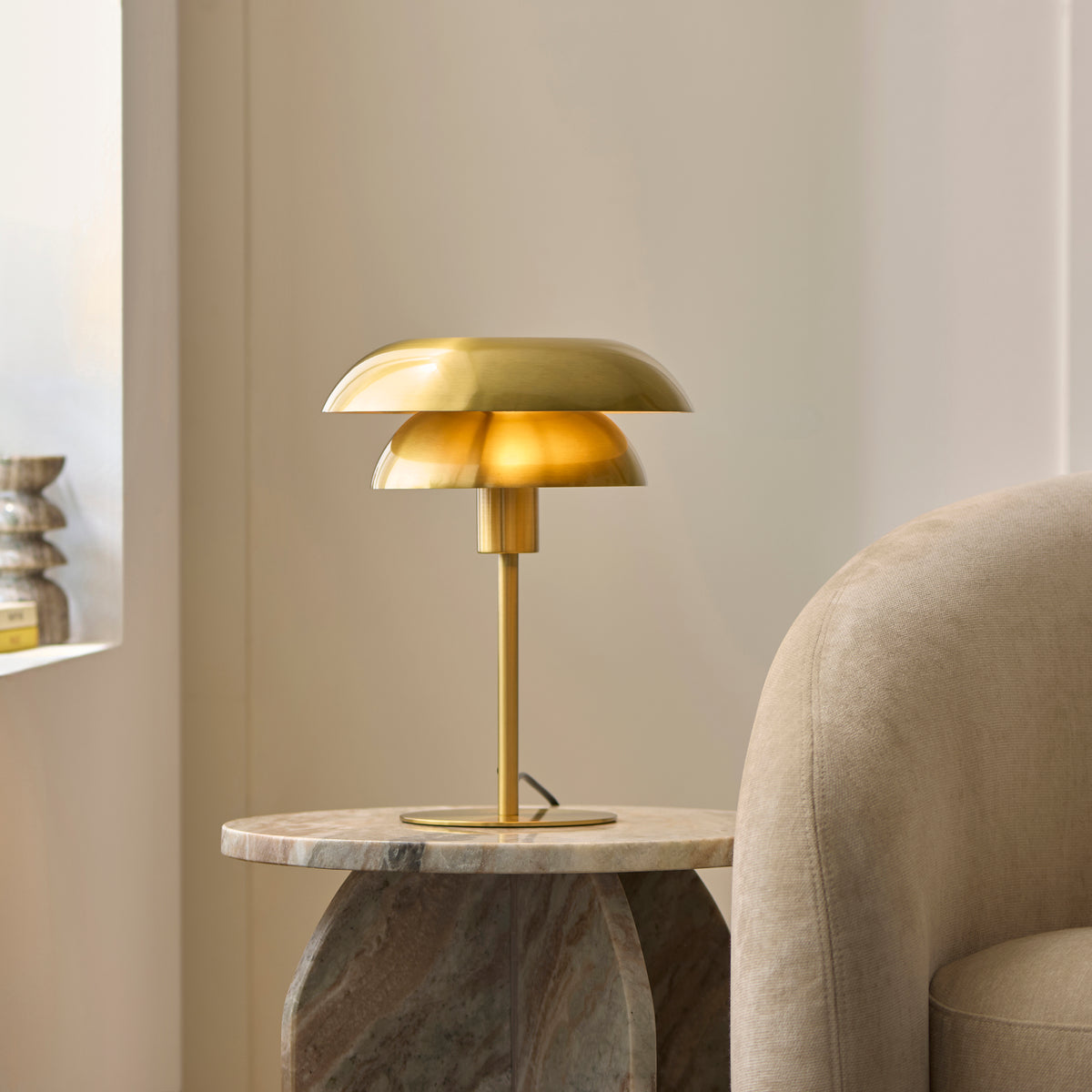 Lyon Table Light with Satin Brass Metalwork