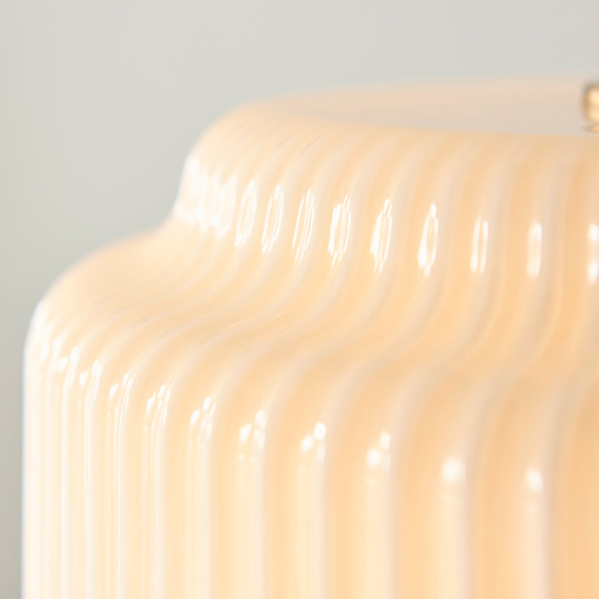 Evora 340 Single Drop Pendant in Brushed Aged Brass with Gloss Opal Ribbed Glass