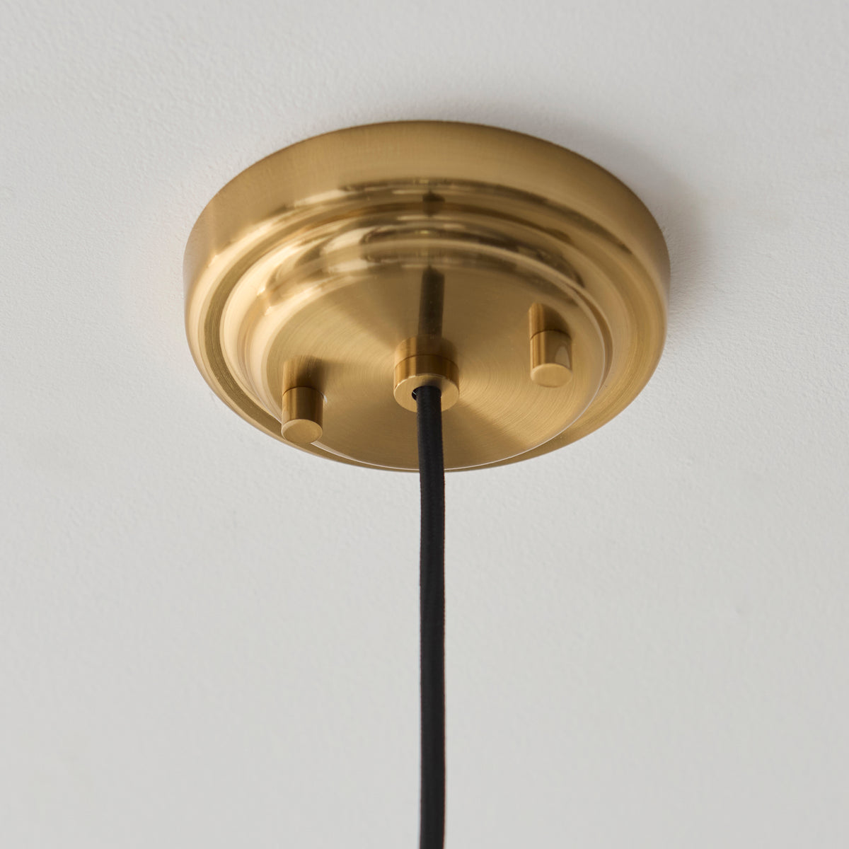 Evora 340 Single Drop Pendant in Brushed Aged Brass with Gloss Opal Ribbed Glass