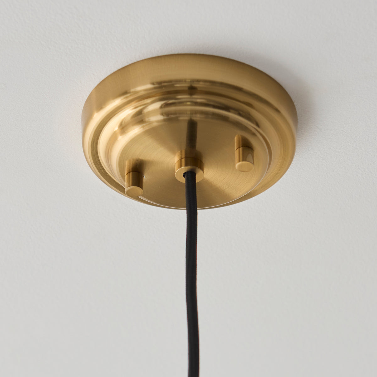 Evora 220 Single Drop Pendant in Brushed Aged Brass with Gloss Opal Ribbed Glass