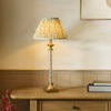 Avebury Table Lamp in Antique Brass & Glass with 30cm Herb Garden Green Leaf Shade