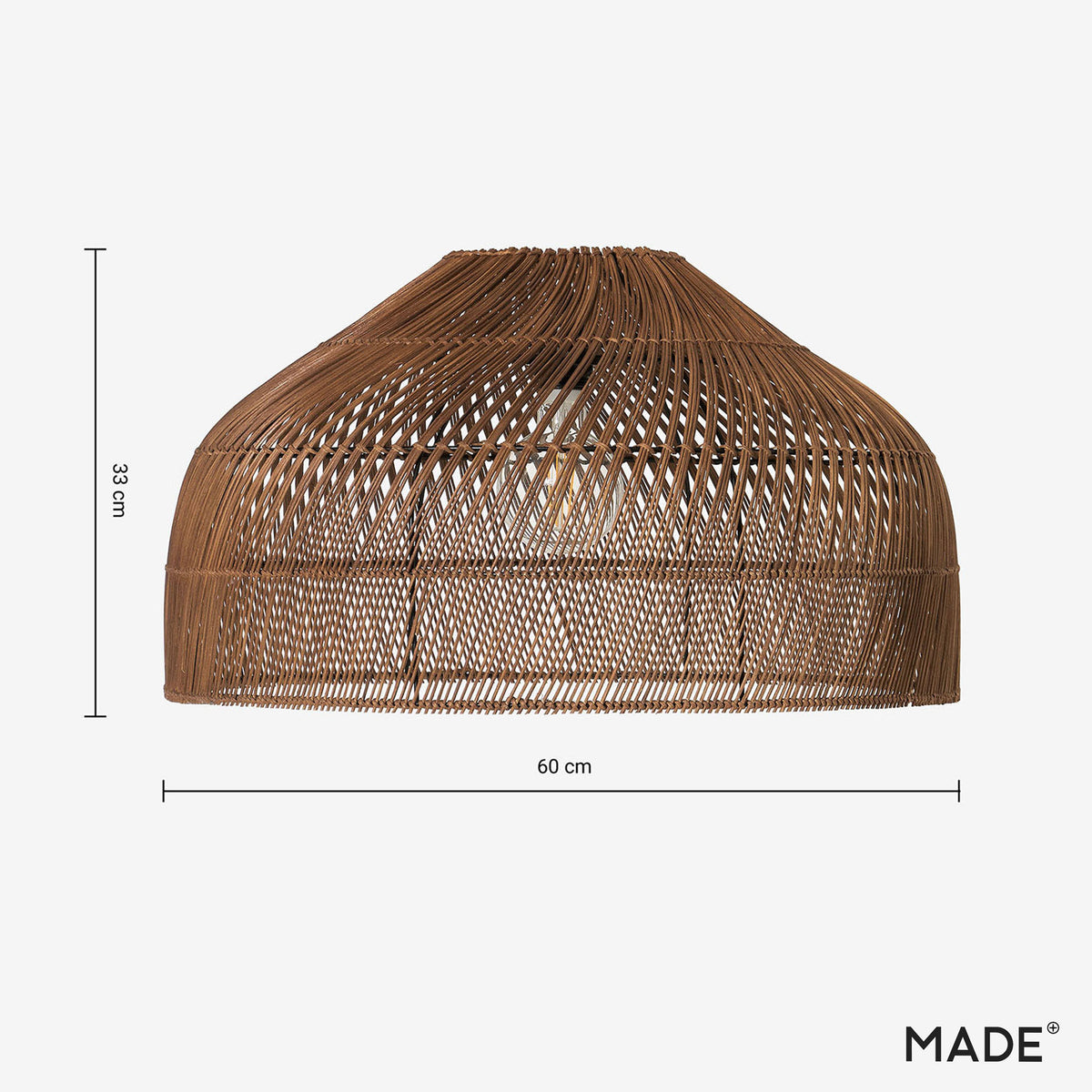 Java Large Natural Dark Rattan Shade