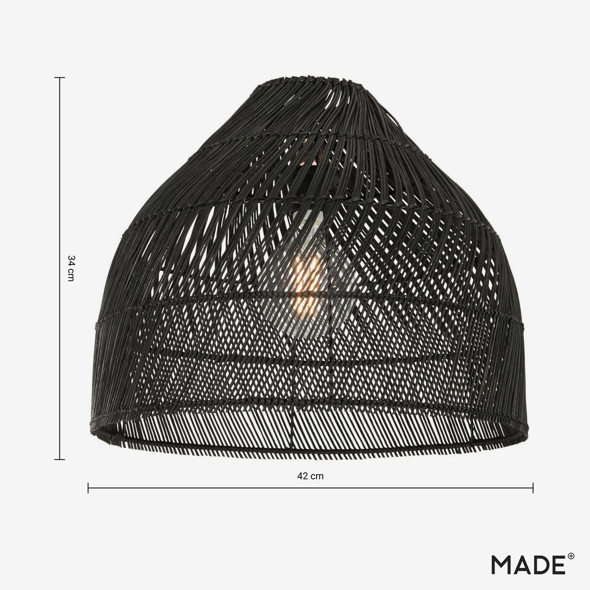 Java Small Black Rattan Shade