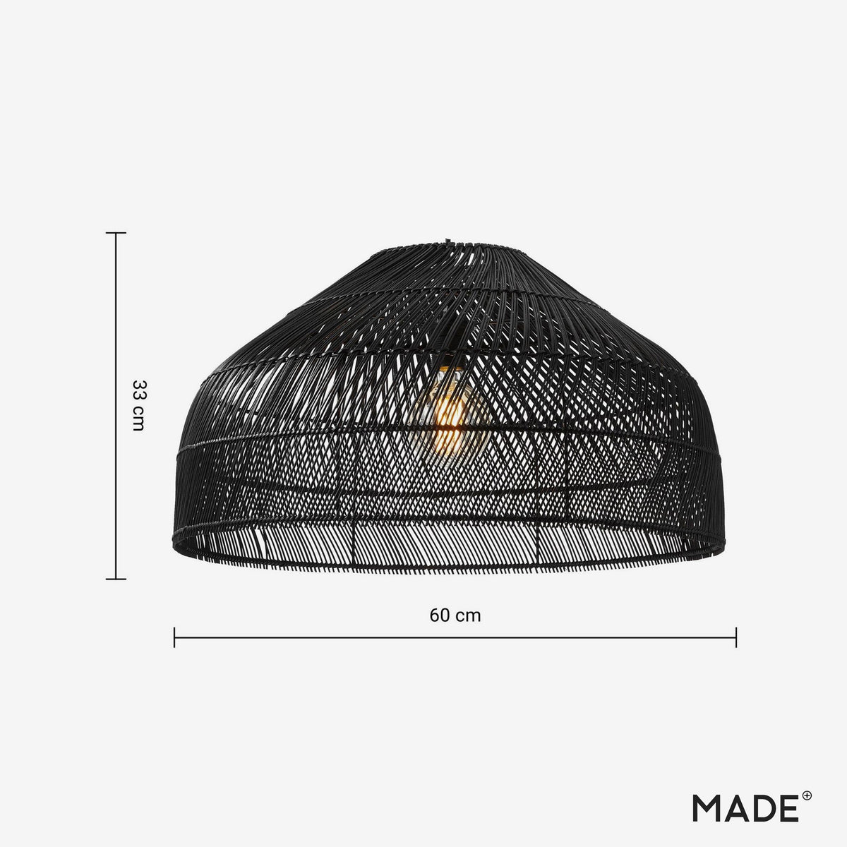 Java Large Black Rattan Shade