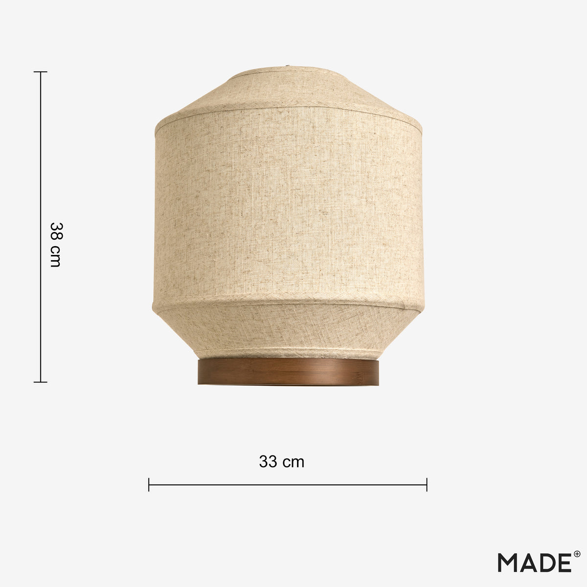 Layla Natural Linen Shade with Walnut Stained Ash Wood Detail