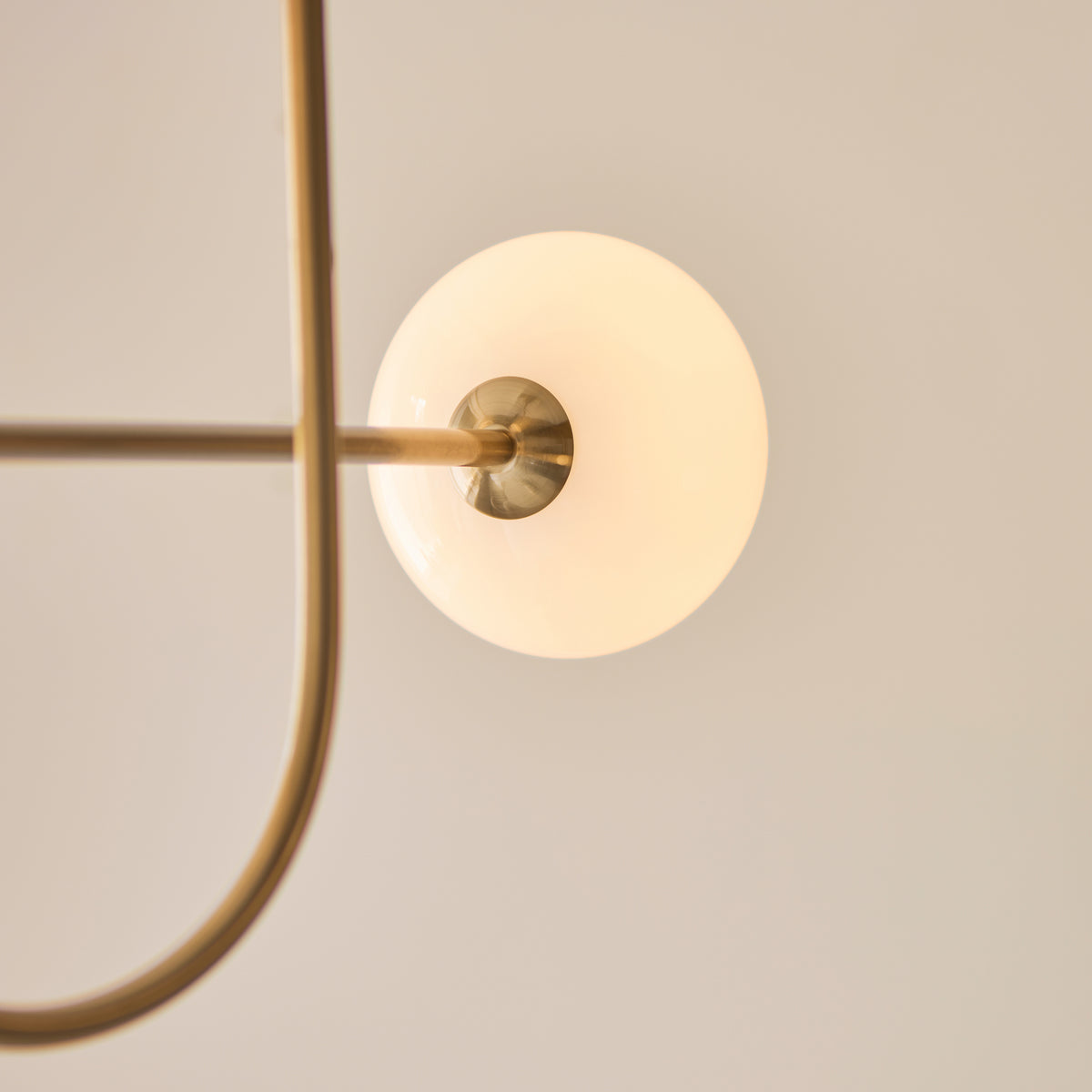 Ottowa Five Light Pendant Chandelier in Brushed Aged Brass with Opal Glass Shades