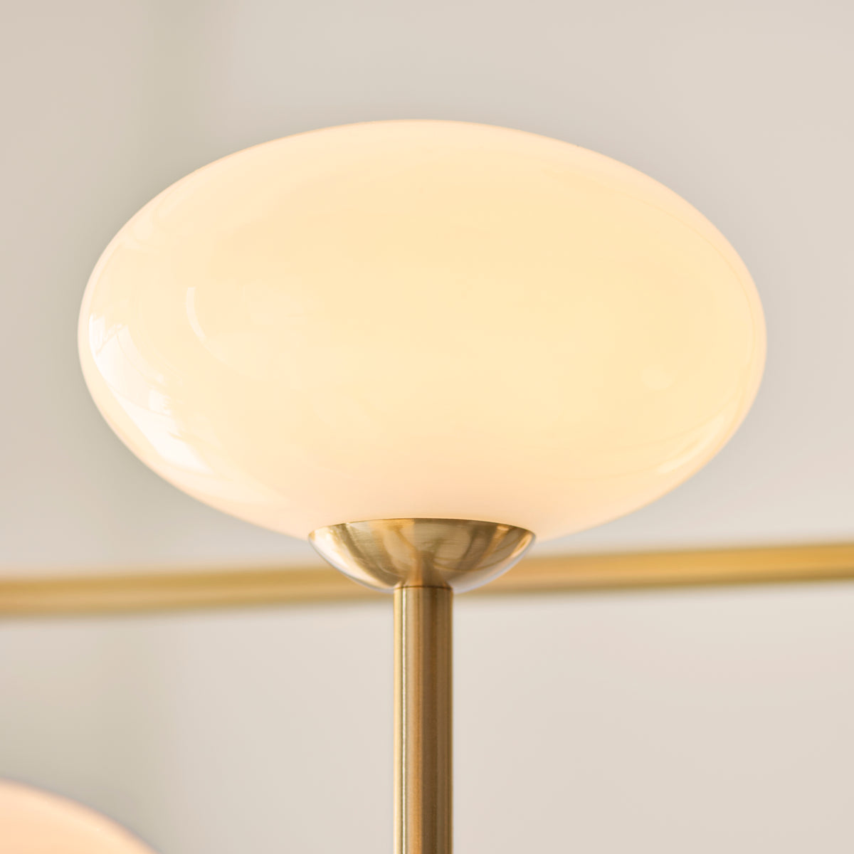 Ottowa Five Light Pendant Chandelier in Brushed Aged Brass with Opal Glass Shades