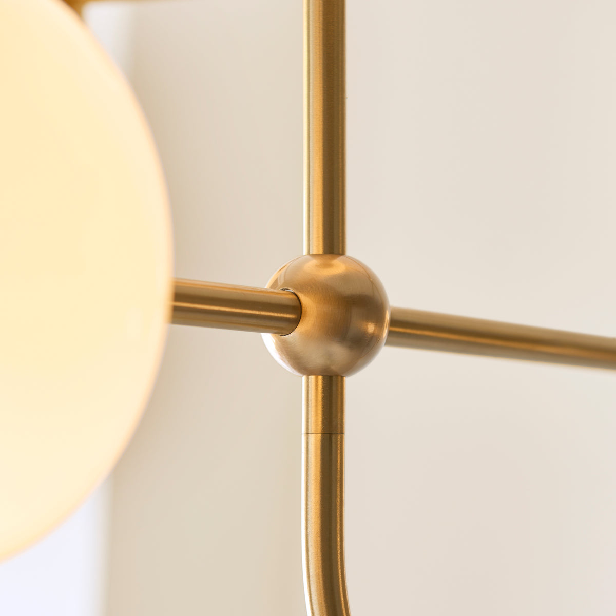 Ottowa Five Light Pendant Chandelier in Brushed Aged Brass with Opal Glass Shades