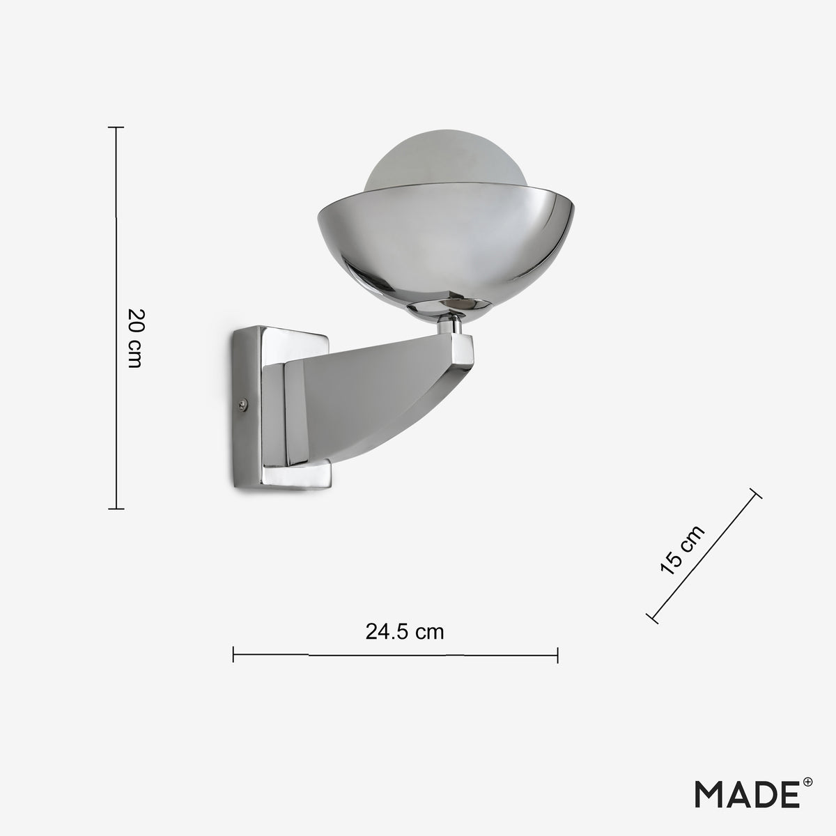 Layla Wall Light in Chrome with Chromed Outer & Opal Inner Glass Shade