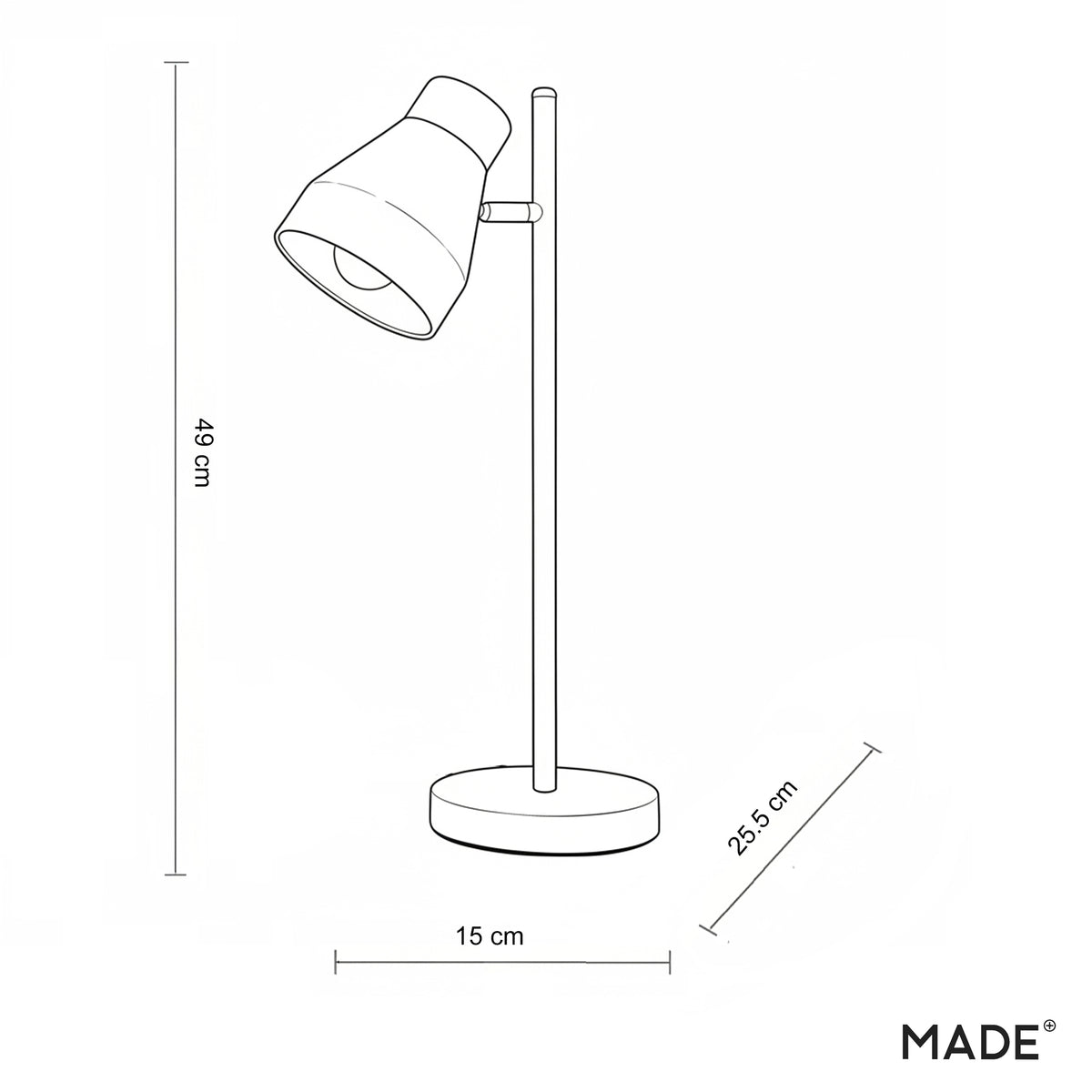 Albert Table Lamp in Terracotta with Rubberwood Detail