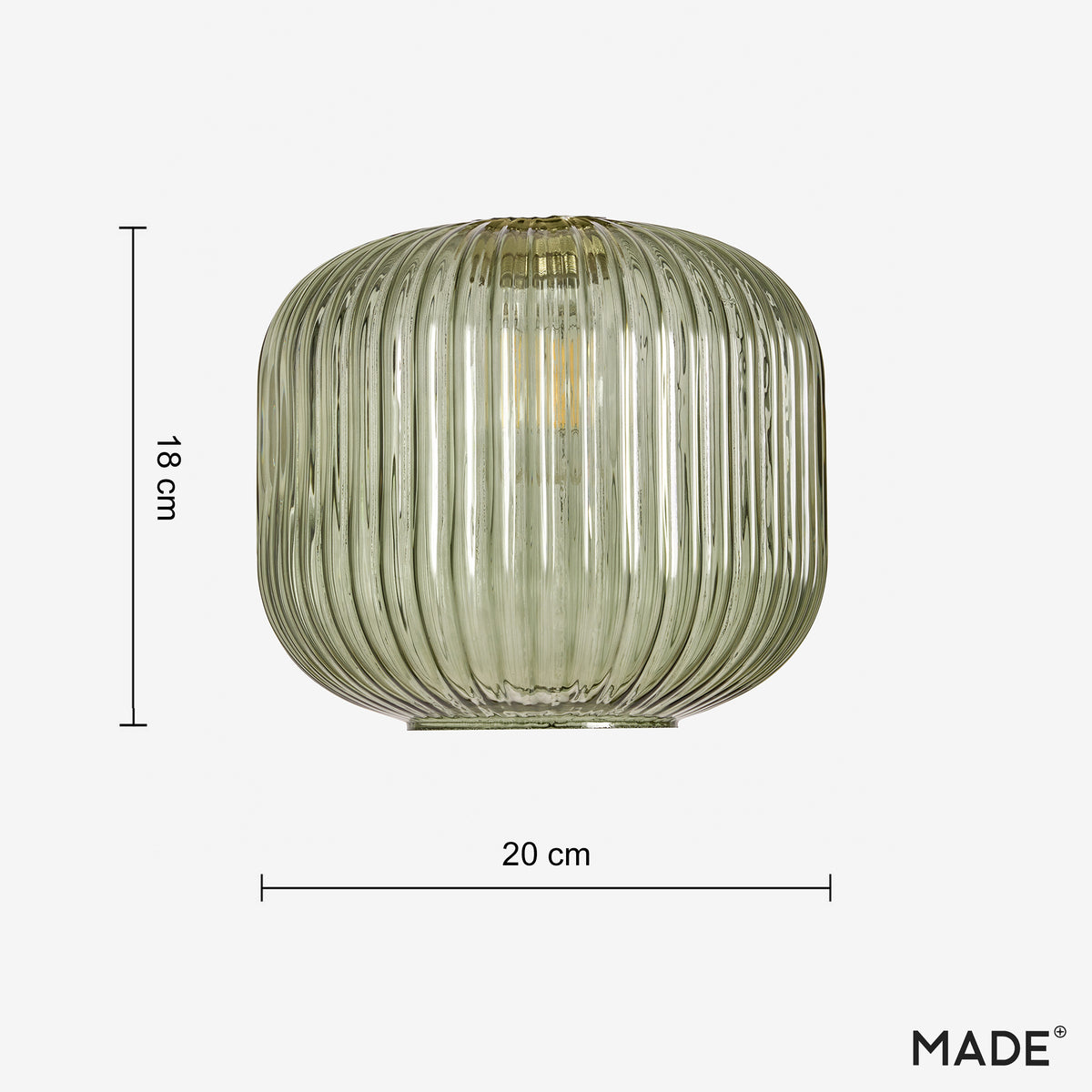 Briz Green Ribbed Glass Shade