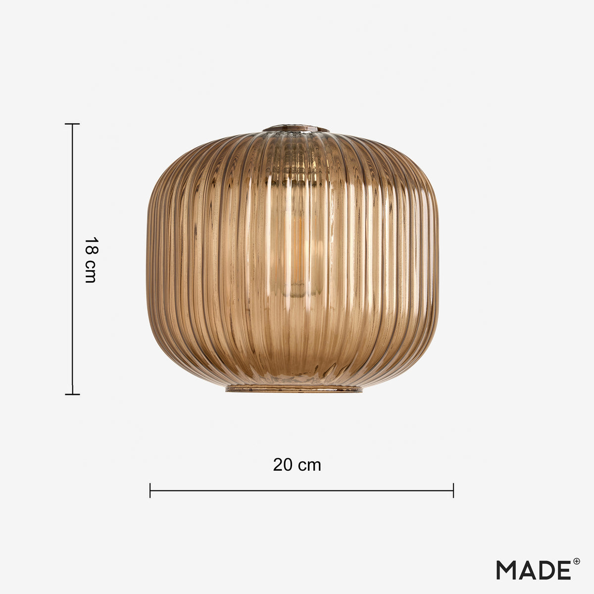 Briz Amber Ribbed Glass Shade