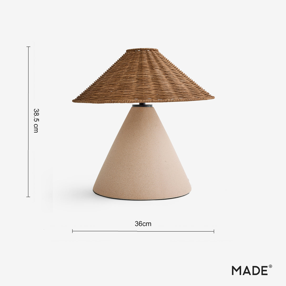 Marlowe Ceramic Table Lamp with Rattan Shade
