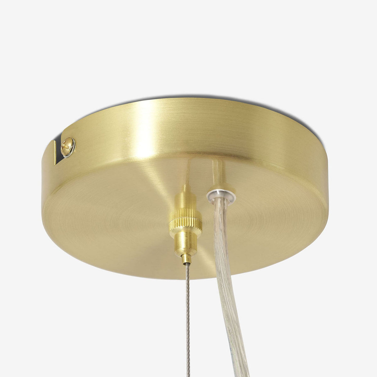 Globe Chandelier in Brushed Brass with Opal Glass Shades