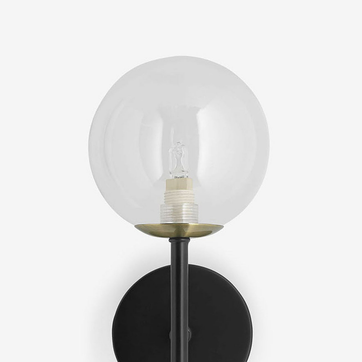 Globe Wall Light in Matt Black with Tinted Grey Glass Shades