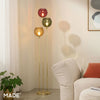 Ilaria 3 Light Floor Lamp No.2 in Polished Brass with Multi Colour Dimple Glass Shades