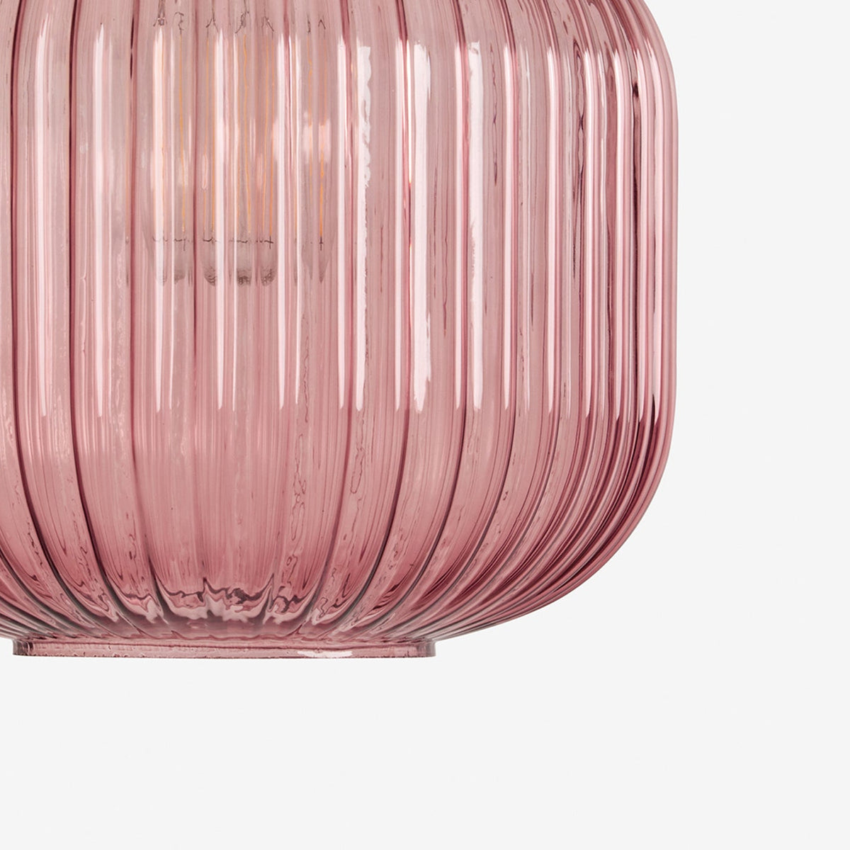 Briz Pink Ribbed Glass Shade