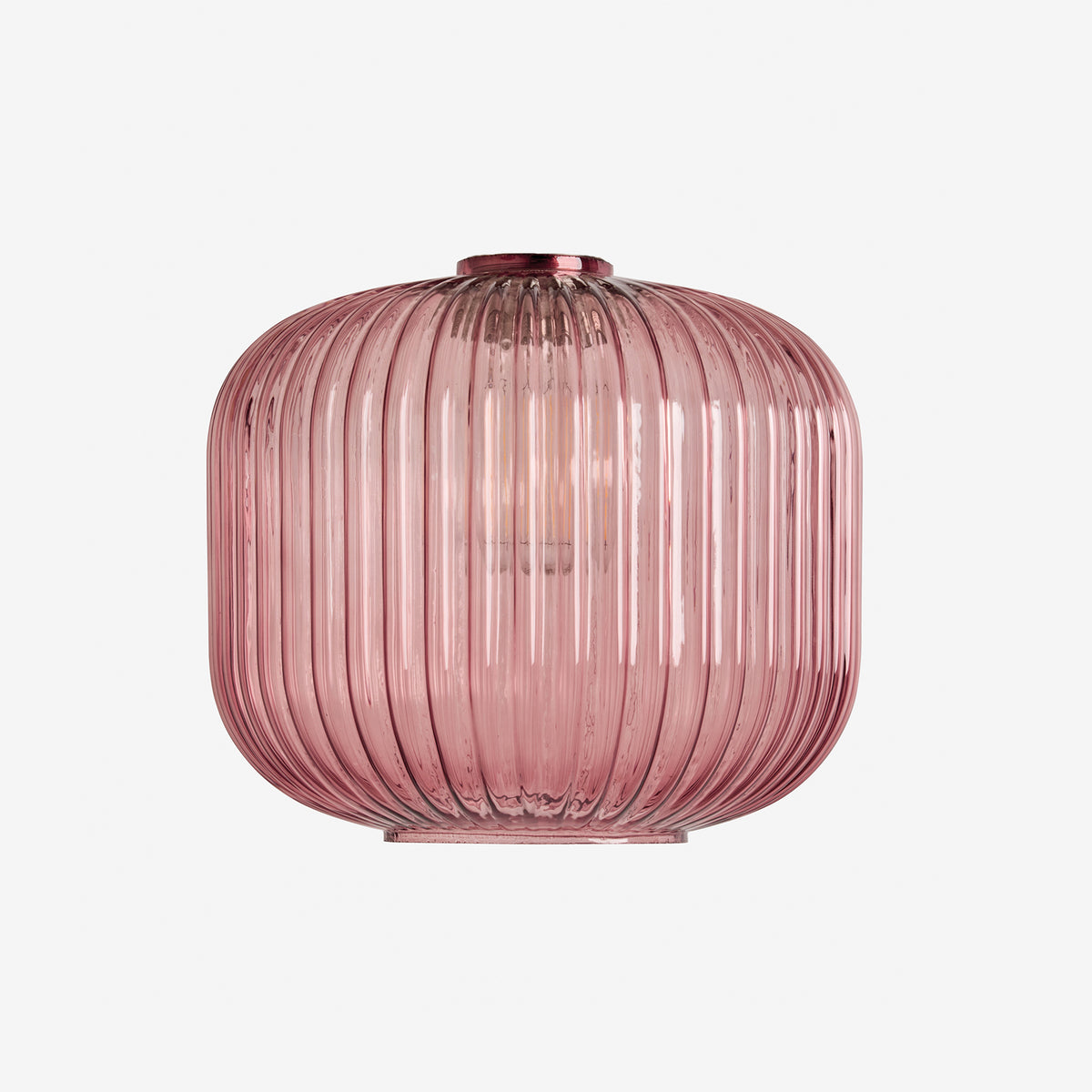 Briz Pink Ribbed Glass Shade