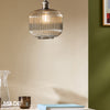 Briz Grey Ribbed Glass Shade