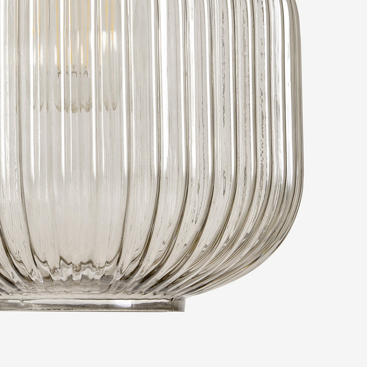 Briz Grey Ribbed Glass Shade