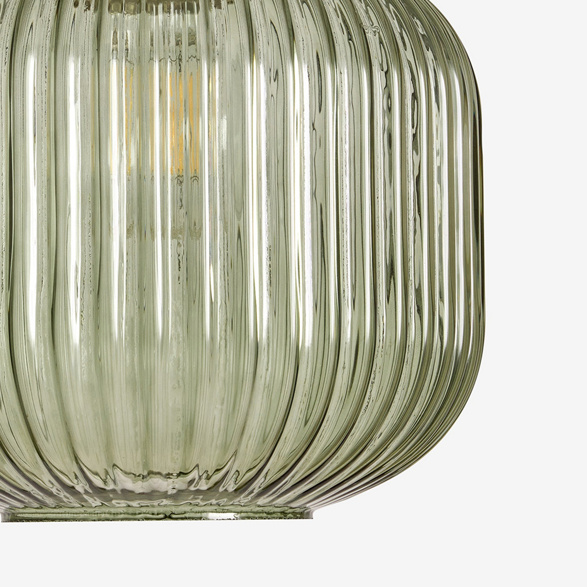 Briz Green Ribbed Glass Shade