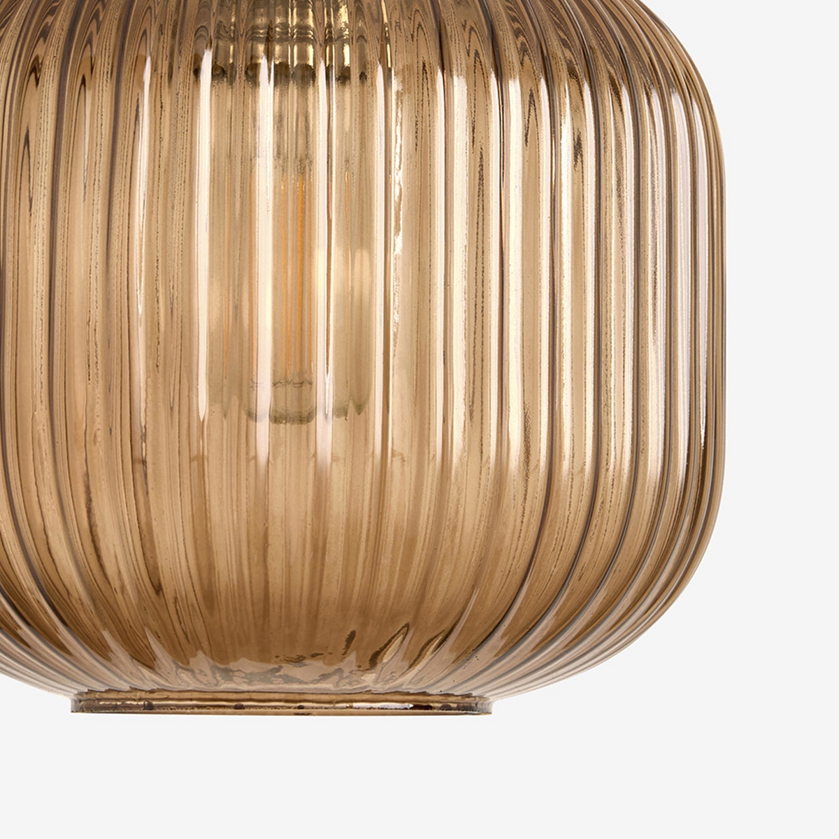 Briz Amber Ribbed Glass Shade