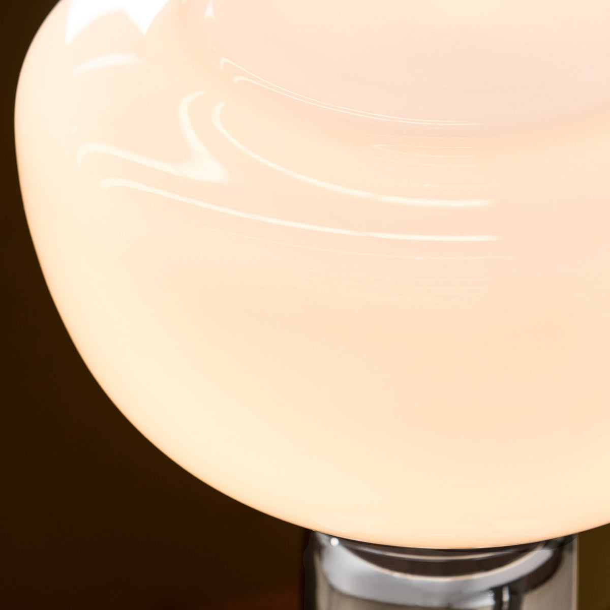 Monroe Table Lamp in Polished Chrome with Opal Glass Shade