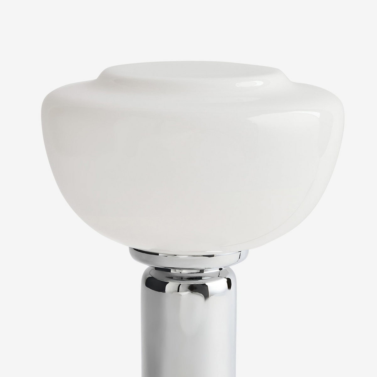 Monroe Table Lamp in Polished Chrome with Opal Glass Shade