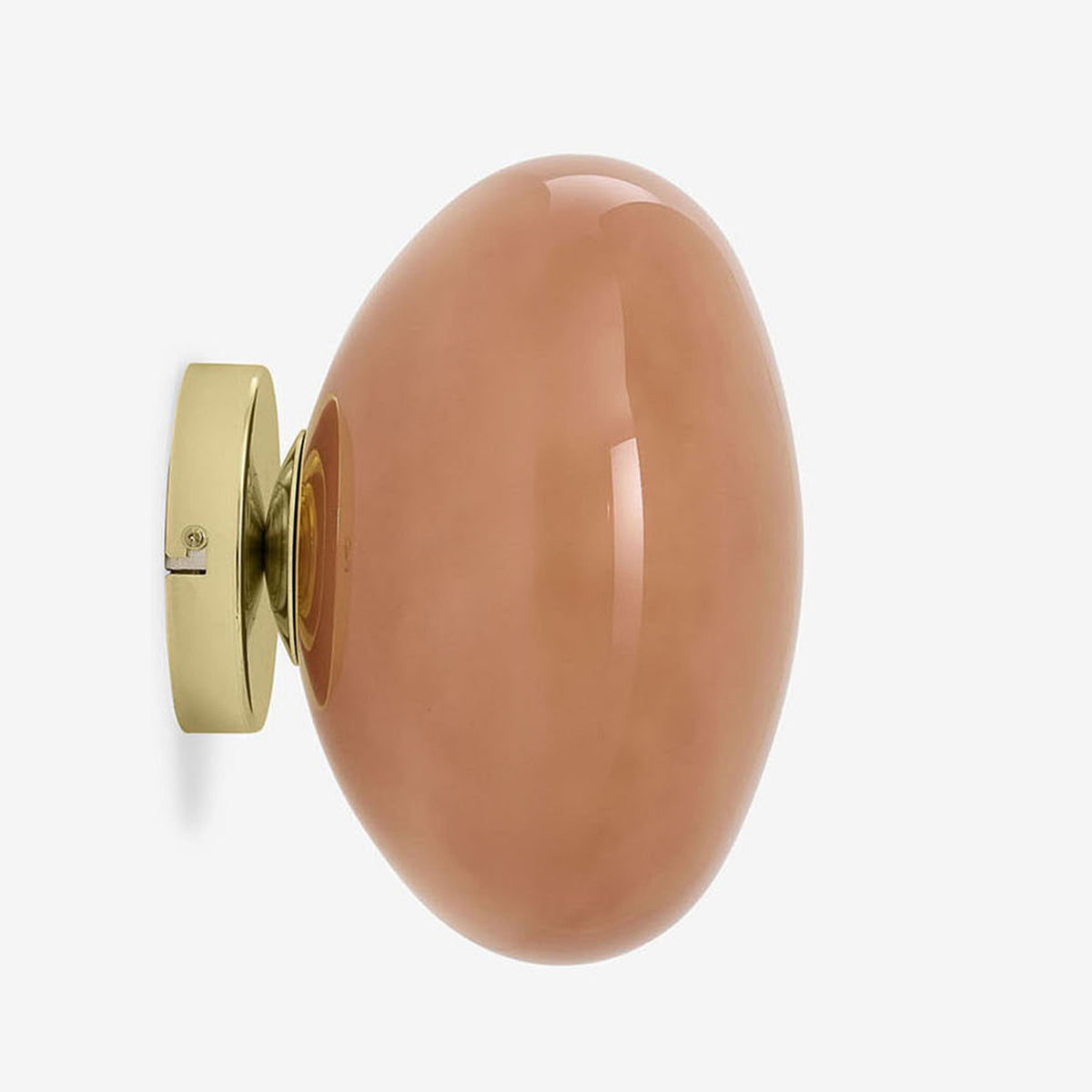 Adrianne Wall Light in Polished Brass with Pink Glass Shade