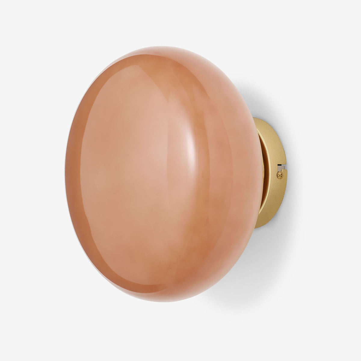 Adrianne Wall Light in Polished Brass with Pink Glass Shade