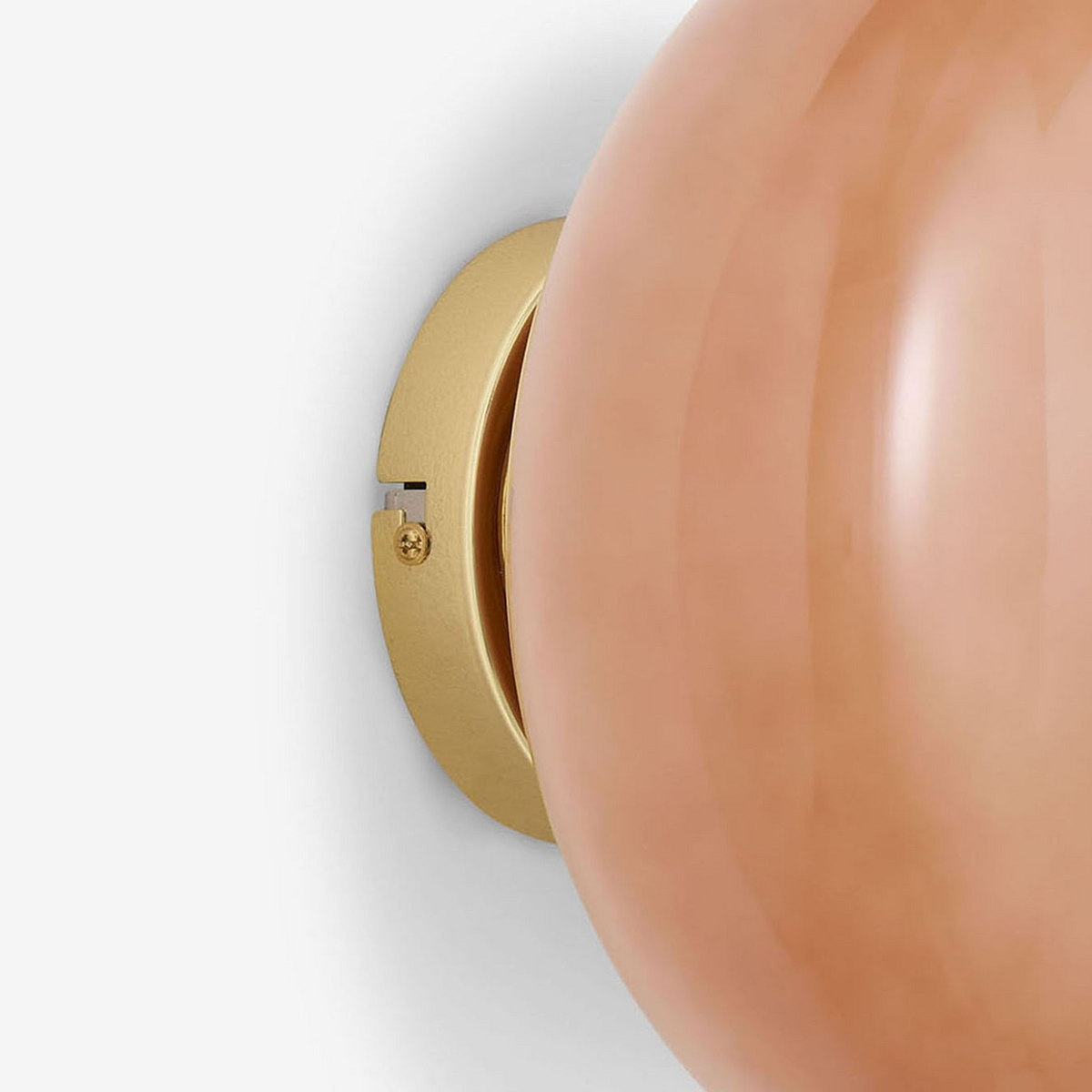 Adrianne Wall Light in Polished Brass with Pink Glass Shade