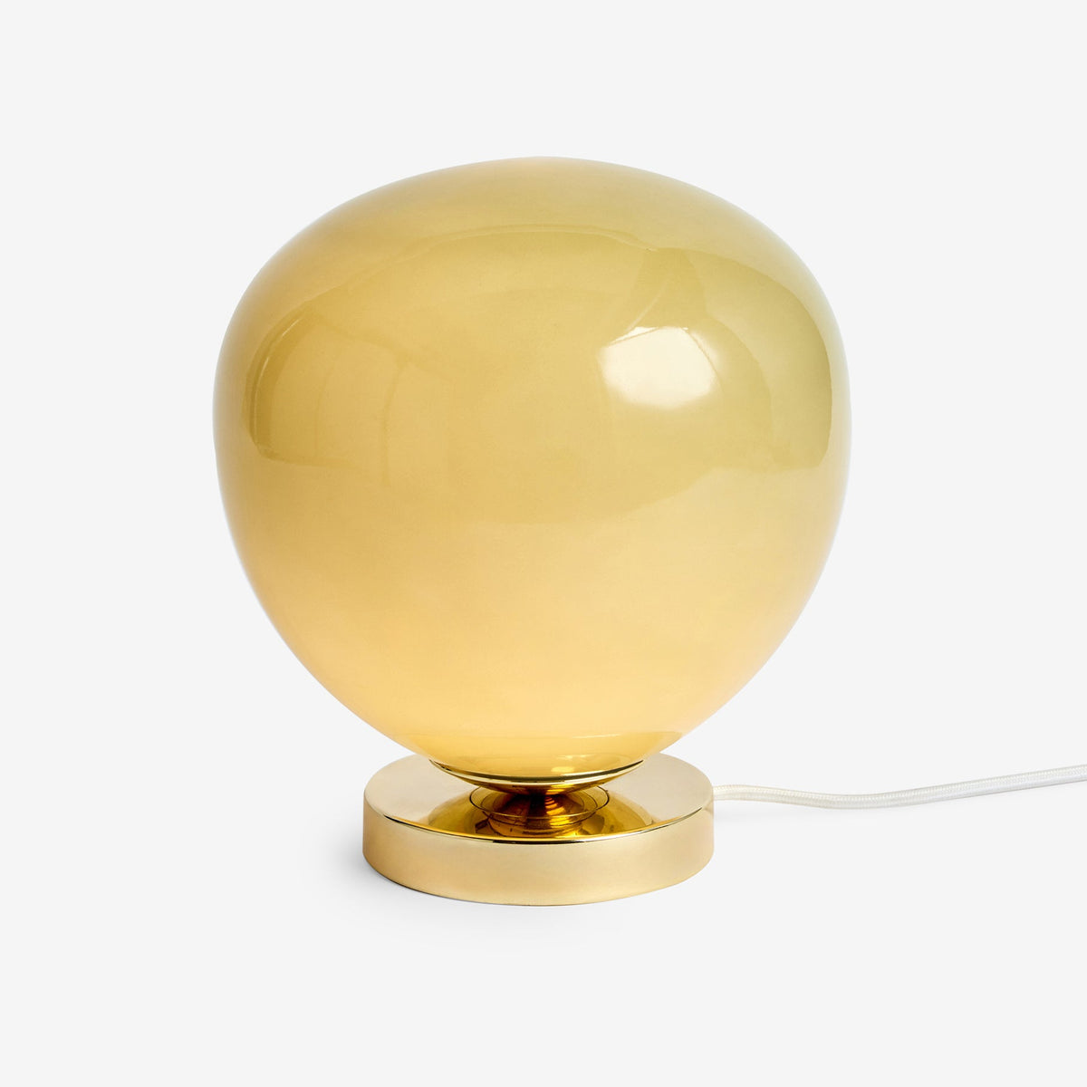 Adrianne Table Lamp in Polished Brass with Green Toned Glass Shade