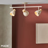 Albert 3 Light Bar Spotlight in Cream with Rubberwood Detail